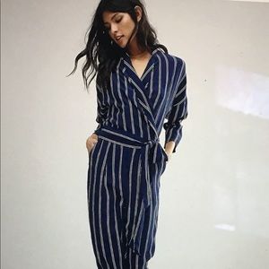 Mango Stripe Wrap Front Jumpsuit